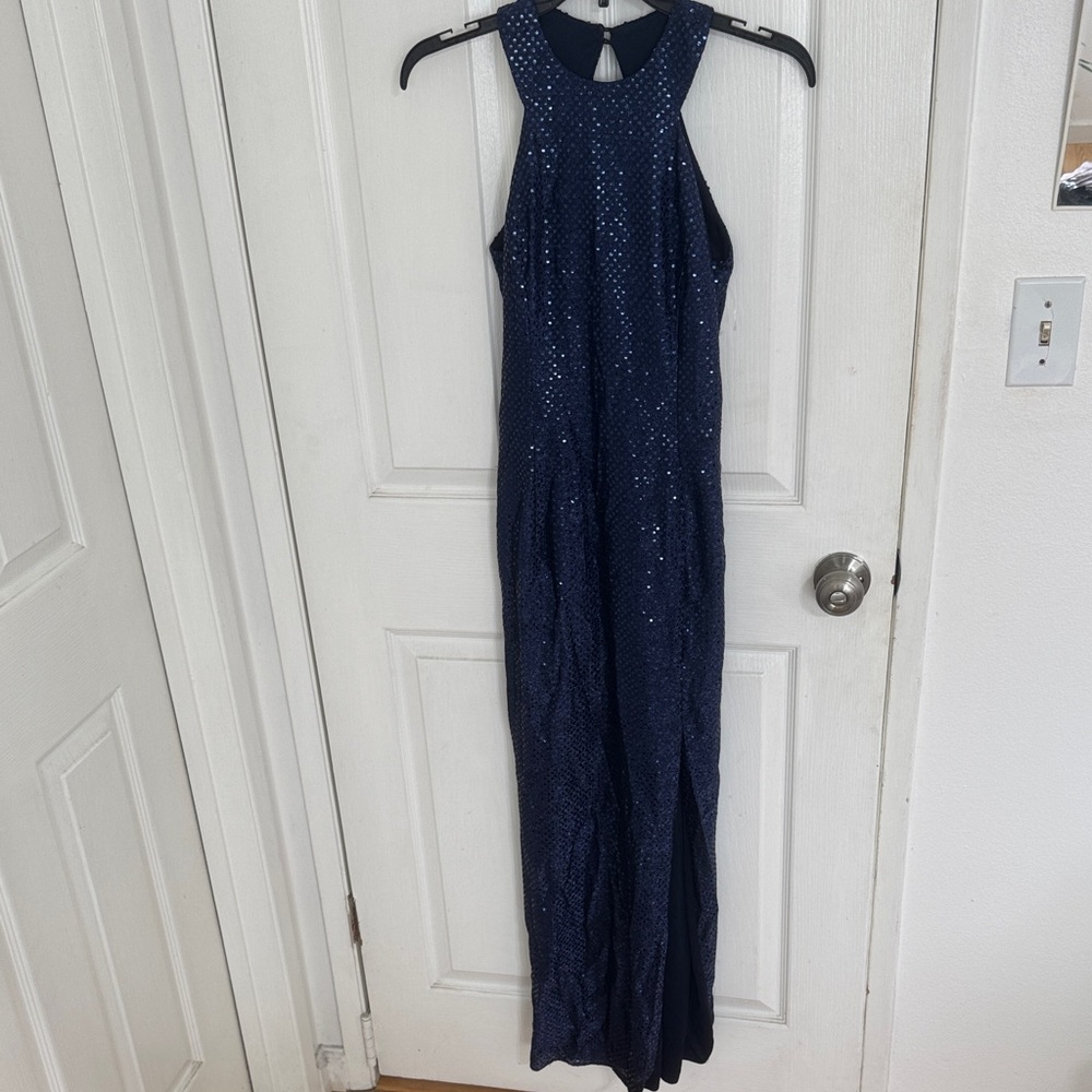 Jessica McClintock Midnight Blue Sequin Dress